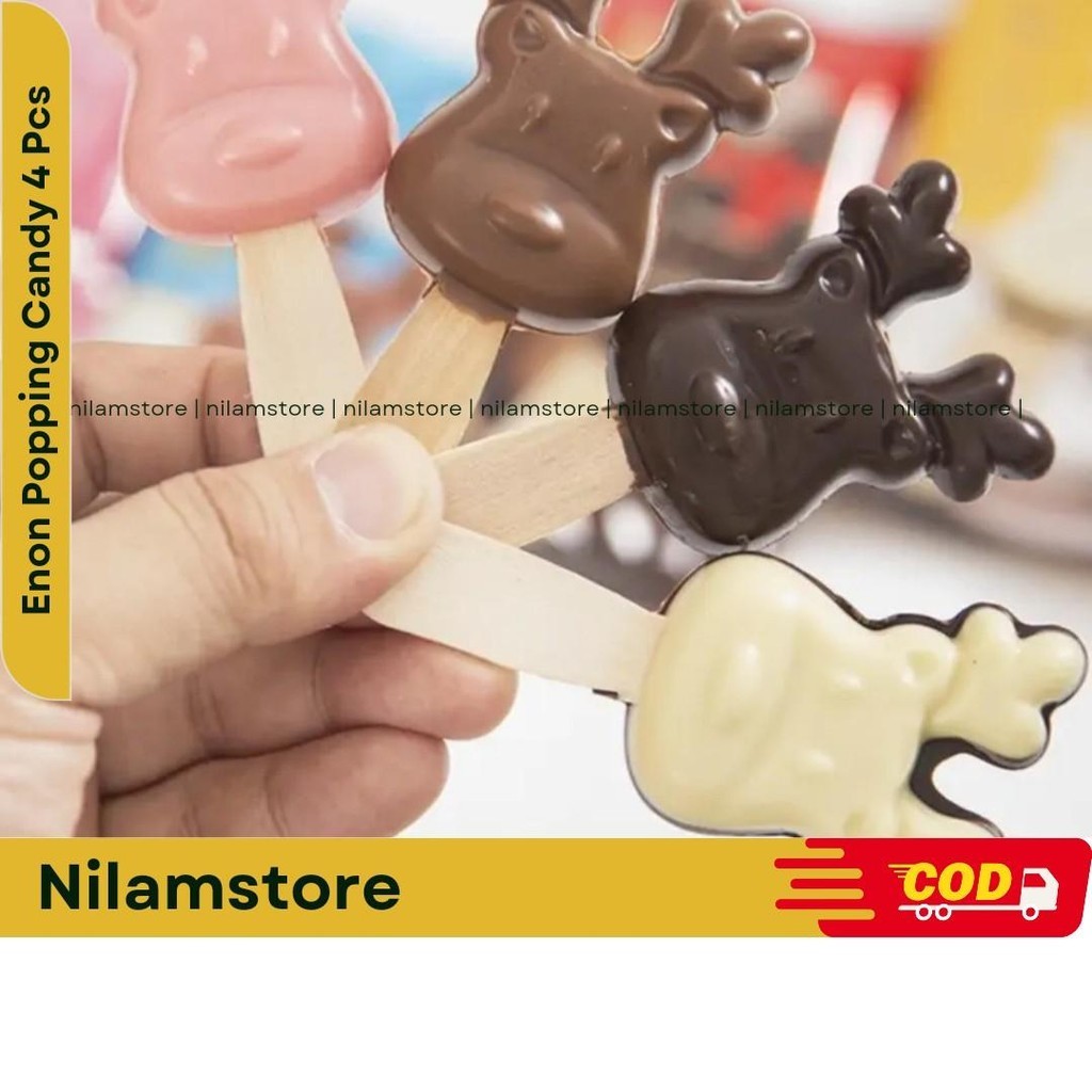 

8 Pcs Pcs Enon Coklat Popping Candy - Bundle 8 Enon Popping Candy Cokelat Cemilan Chocolate