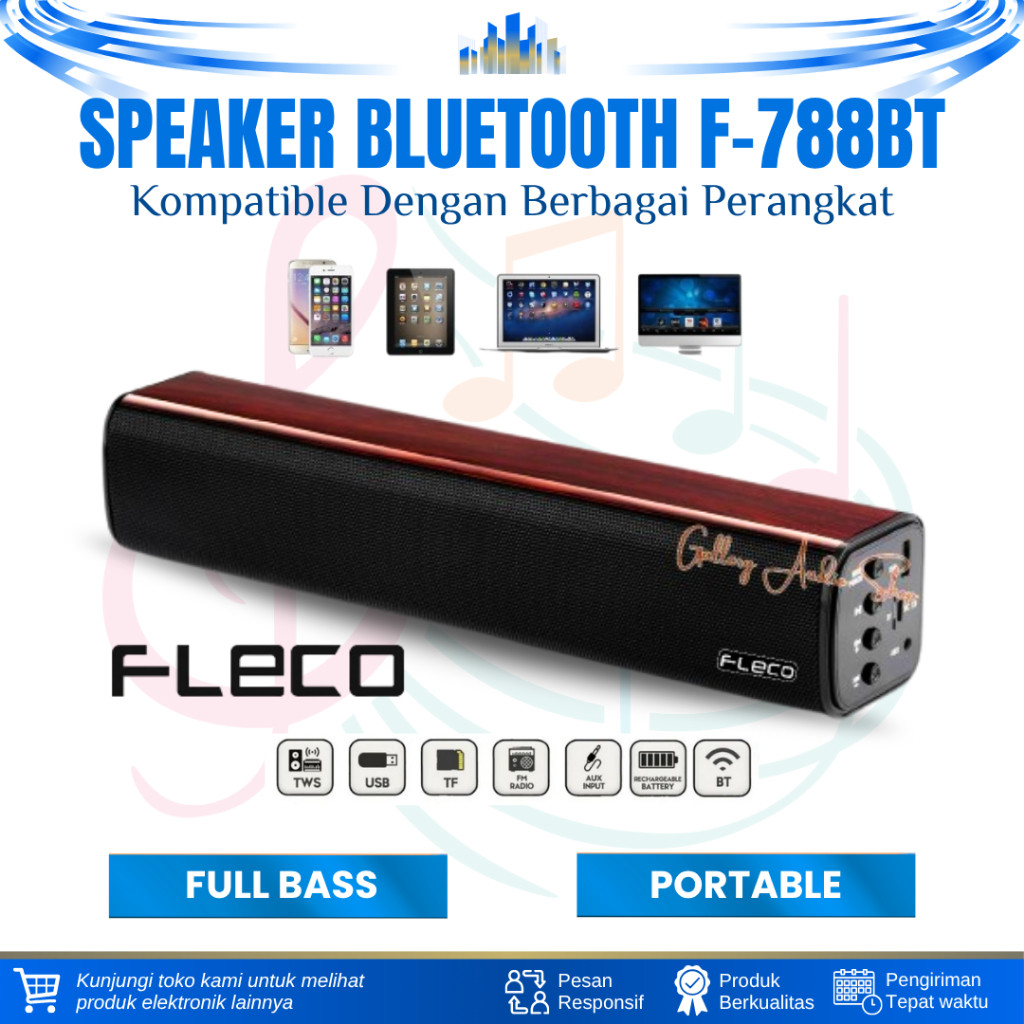 Termurah SPEAKER BLUETOOTH SUPER BASS FLECO F-788BT WIRELESS SPEAKER SOUNDBAR TV KOMPUTER SPEAKER PO