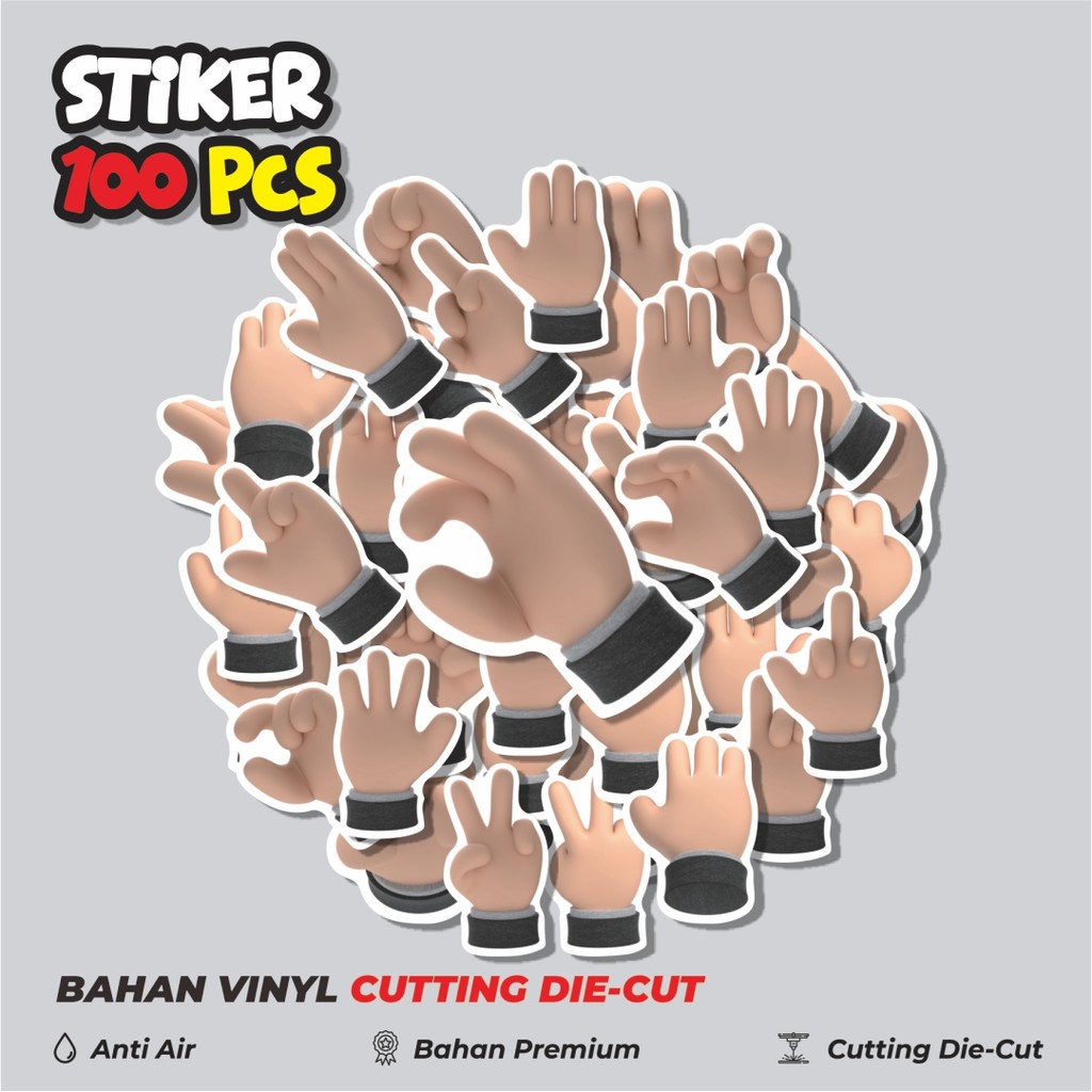 

Terbaru! 50 pcs Stiker Hands Tone [Nada Tangan] Dekorasi Lucu Kreatif untuk Notebook, Skateboard, HP