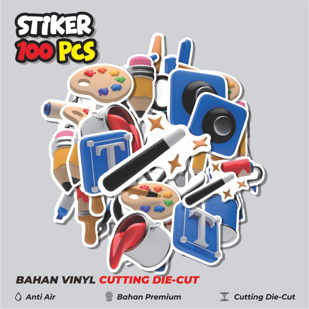 

Terbaru! 50 pcs Stiker Element Lukisan Crayon 3D Dekorasi Lucu Kreatif untuk Notebook, Skateboard, HP