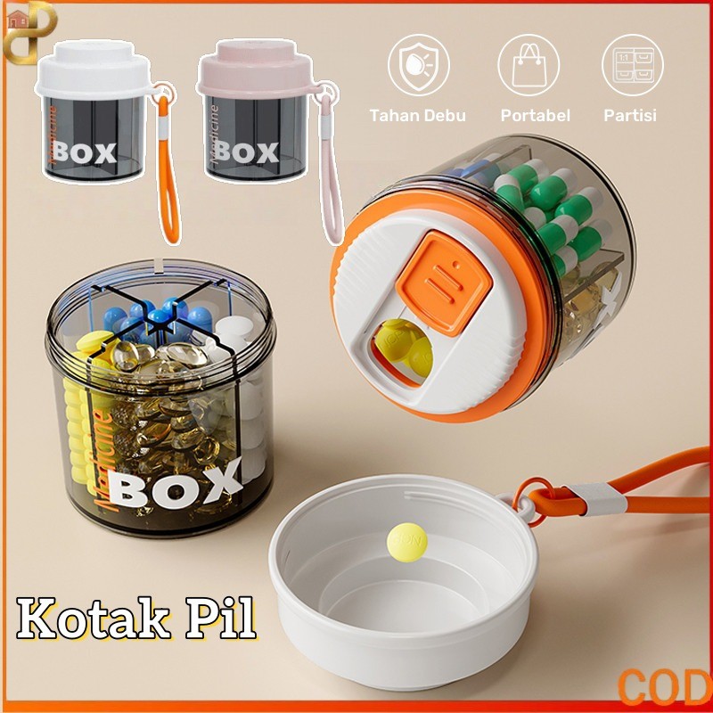 Kotak Obat Portabel / Kotak Penyimpanan Obat Berkapasitas Besar / Kotak Penyimpanan Obat Tertutup An