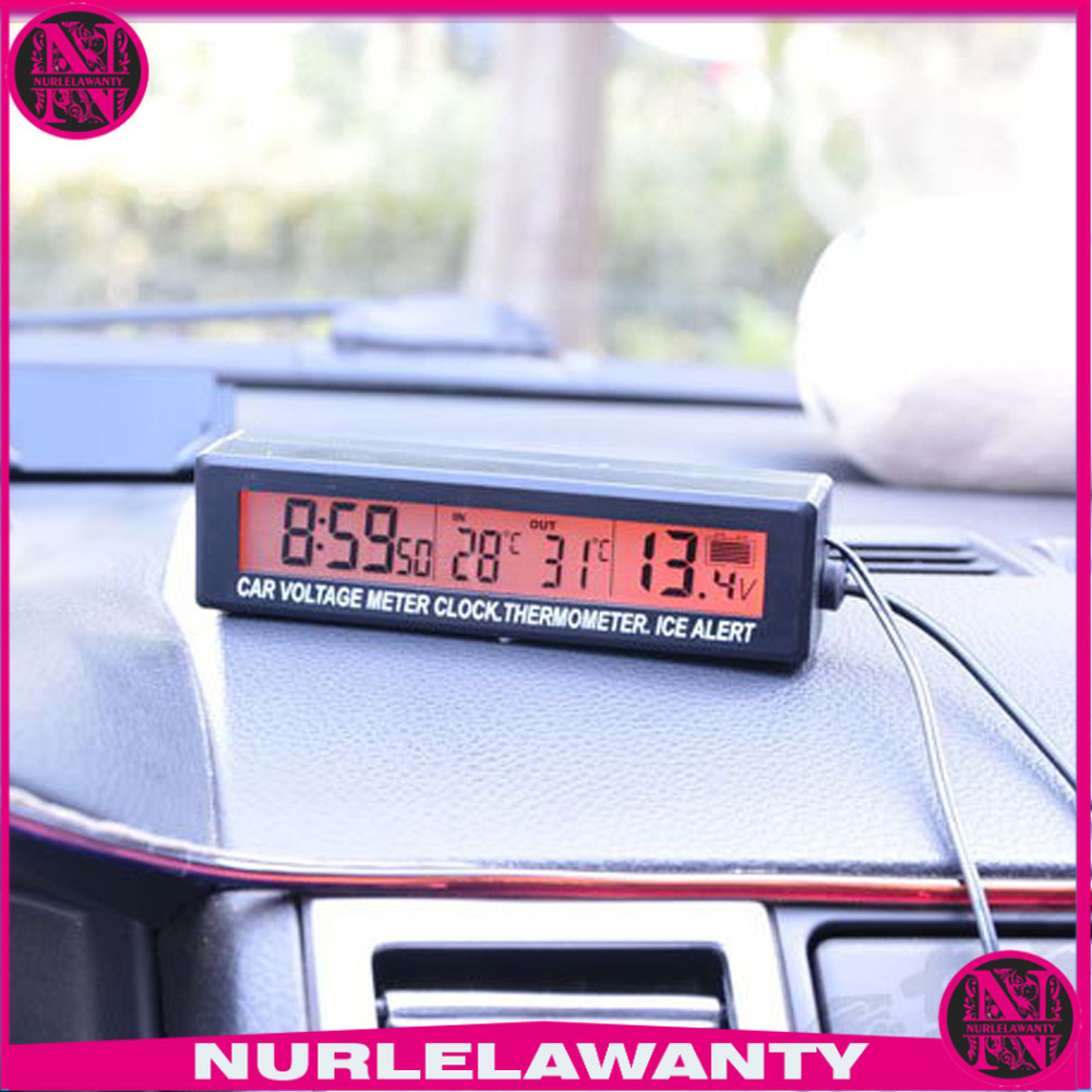 

- Jam Digital LCD Mobil dengan Thermometer Battery Voltage Monitor - EC88 -