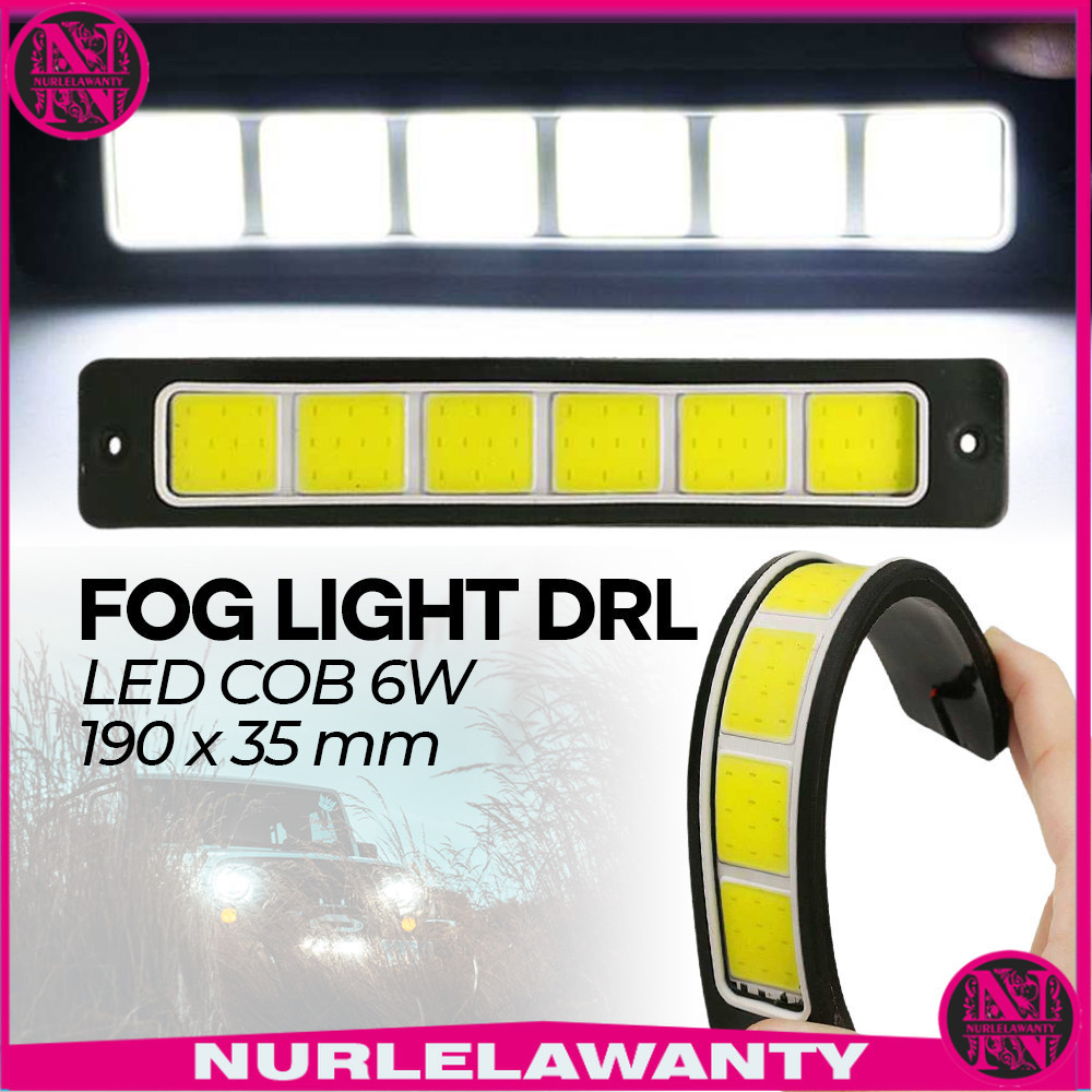

- Lampu Kabut Mobil Foglamp LED COB DRL Waterproof Cool White 12V 190mm - MA357 -