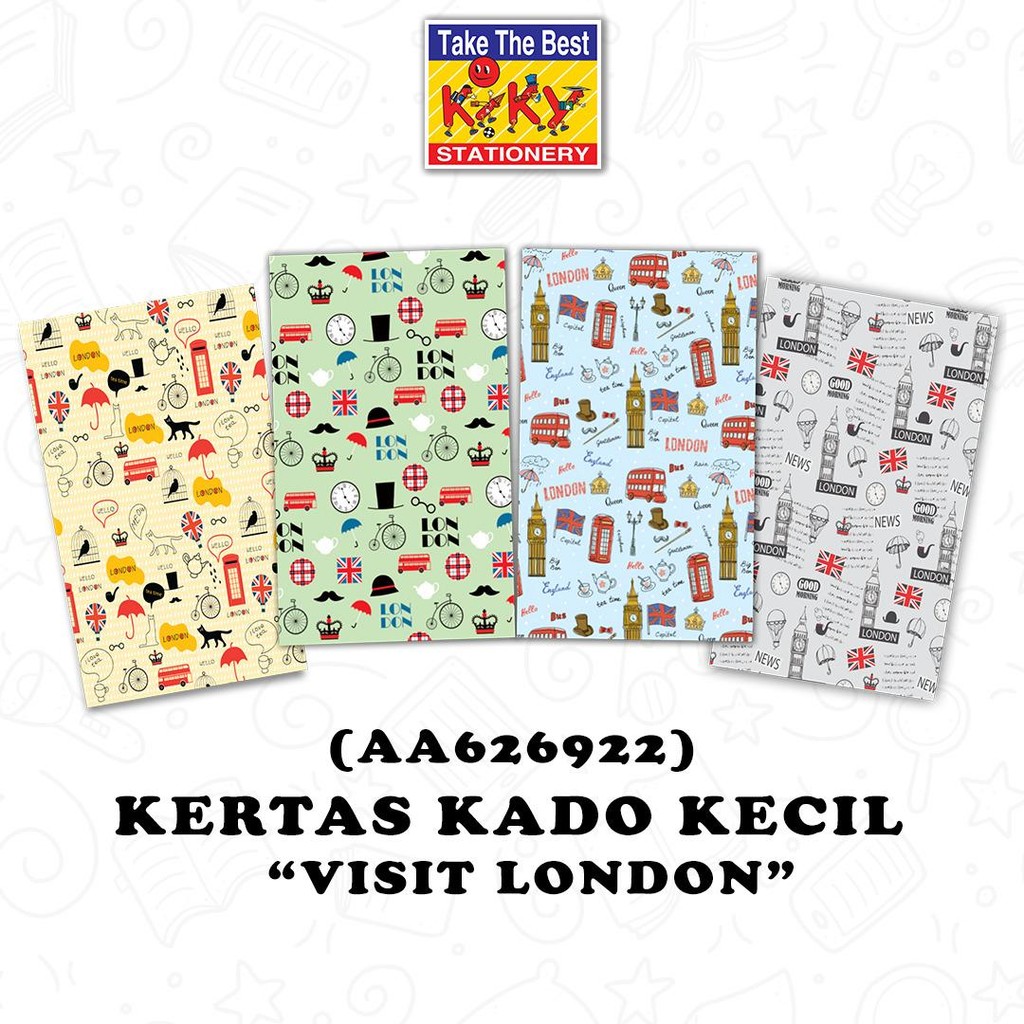 

RGT - 10 Lembar Kertas Kado VISIT LONDON By Kiky