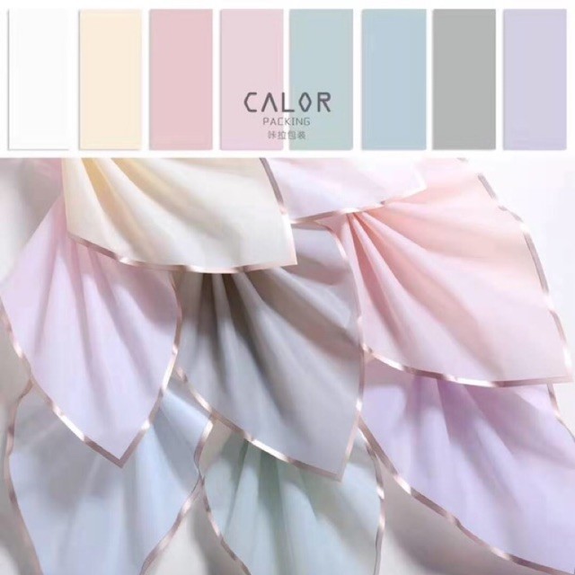 

(20Lembar) CALOR Flower Wrapping Paper Kertas Bunga Buket List Gold / Gold line Opp Cellophane Florist