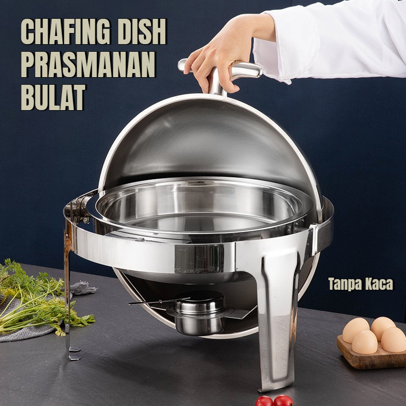 Chafing Dish Stainless Steel Bulat Wadah Prasmanan Set CF010