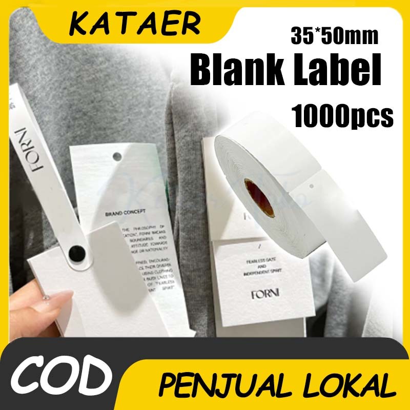 

【Ready】lsi 1000PCS Label Tag Baju Blank Label Baju Hang Tag Putih Kertas Perunggu 35*50mm
