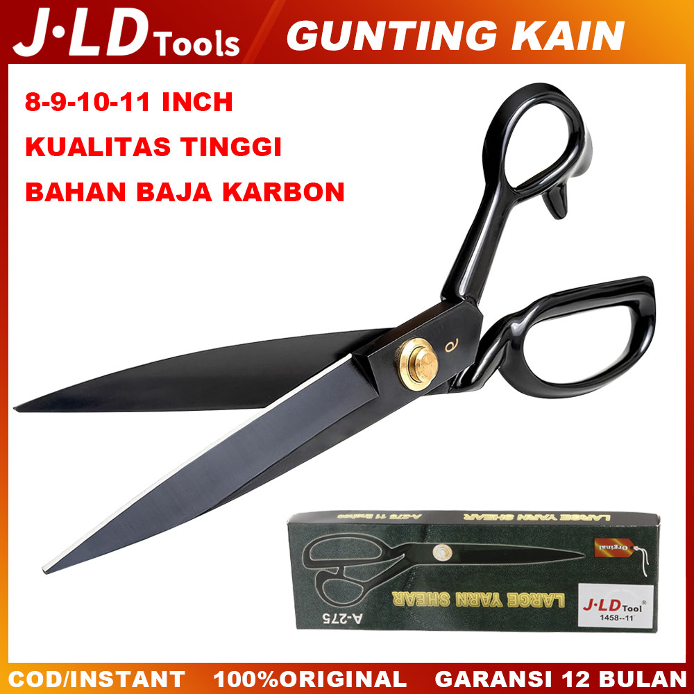 

JLD 8-11'' Gunting kain Gunting Potong Bahan Kain super tajam ori bahan baja hitam gunting serbaguna