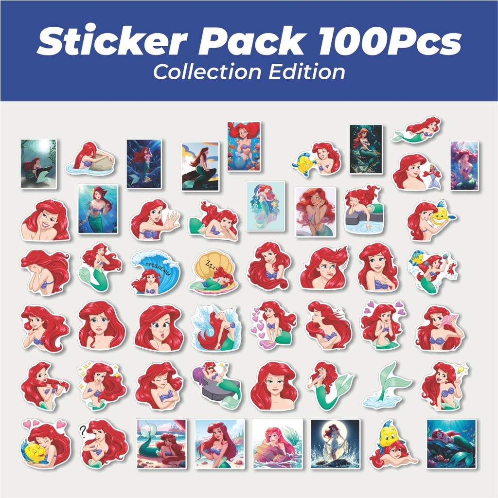 

Hot Stiker Princess Ariel the Mermaid Lucu Anti Air Stikers Berperekat Waterproof Sticker Decal Buat Motor Helm Buku Journal Koper Casing HP Laptop Botol Minum