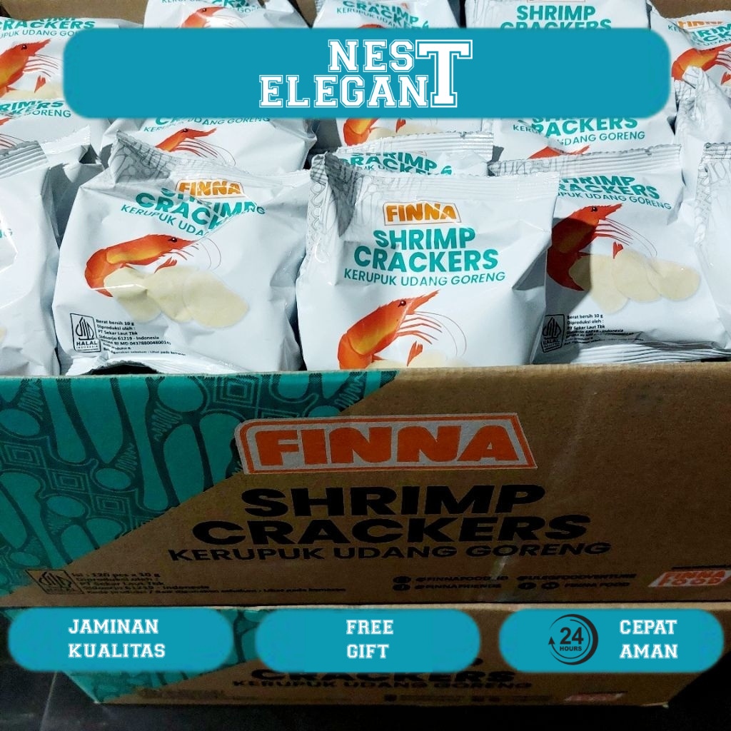 

FINNA Kerupuk Udang Goreng ¼Dos (30pcs) @10g