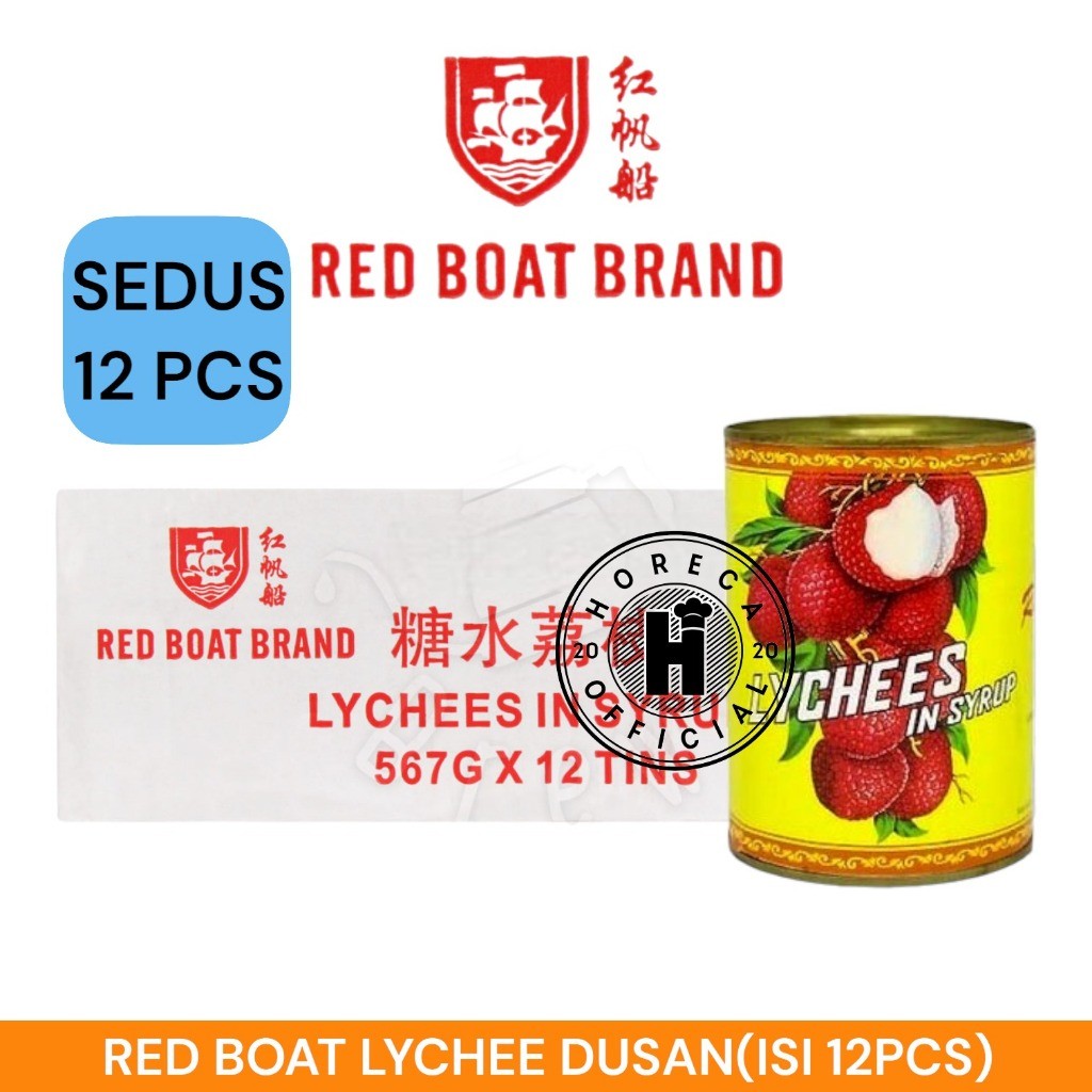 

RED BOAT LYCHEES IN SYRUP 1 DUS / REDBOAT BUAH LECI 1 KARTON