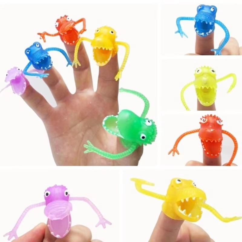 

10 PCS Tricky Mini Dinosaur Finger Finger Set Toy Party Party Prank Outdoor Parent-Child Novelty Funny Activities Holiday Gift