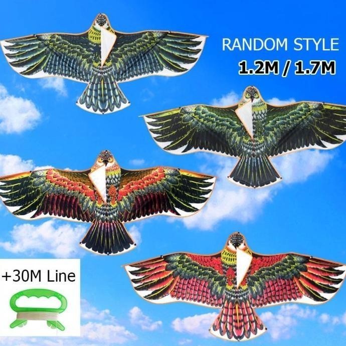 (Allthebest) Hemat Mainan Layangan Elang Jumbo Burung 1.7M Mainan Layang Layang Anak Pcs