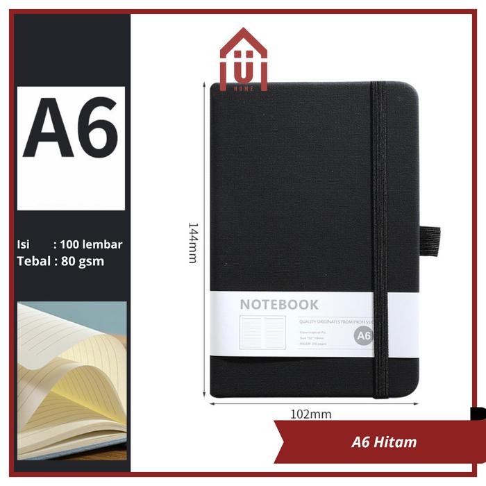 

UNISO - NOTEBOOK COVER KAIN BUKU DIARY CATATAN KECIL BUKU TULIS MEMO MOTIF BERGARIS NOTEBOOK MINI POCKET SIMPLE - A6 Hitam