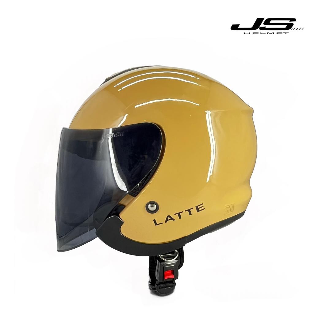 Helm JS Half Face LATTE Warna POLOS/Sudah SNI/Helm Dewasa/Helm Wanita/Helm Cewek/Helm Cantik