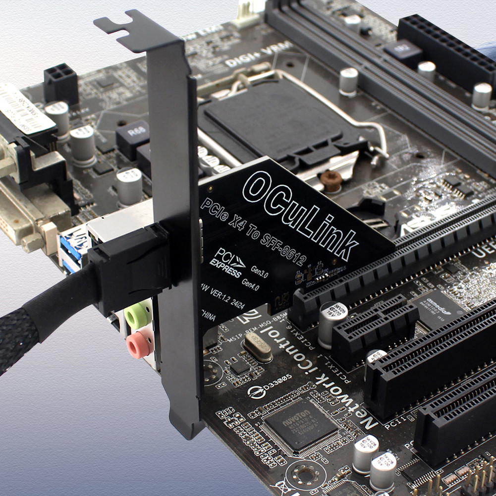 PCIe To SFF 8611&8612 Adapter Card PCIe 4.0X4/X1 To Oculink Adapter PCIe OCuLink SFF-8612 Adapter Ca