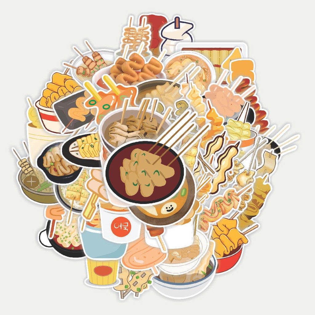 

Sticker Pack Stiker Makanan Odeng Dekorasi Lucu Kreatif untuk Notebook, Skateboard, HP