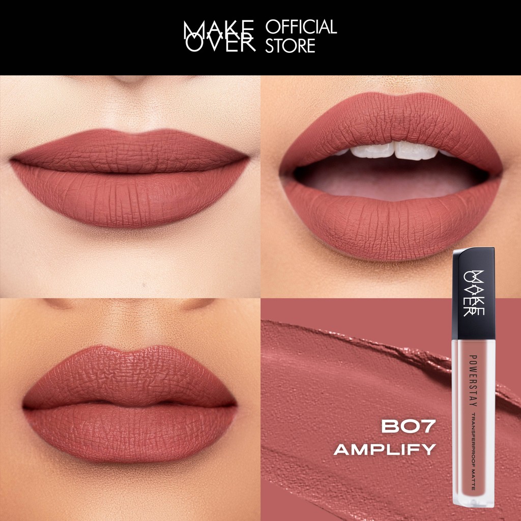 [NED Gift Not For Sale] MAKE OVER Powerstay Transferproof Matte Lip Cream B07 Amplify 4.5 g