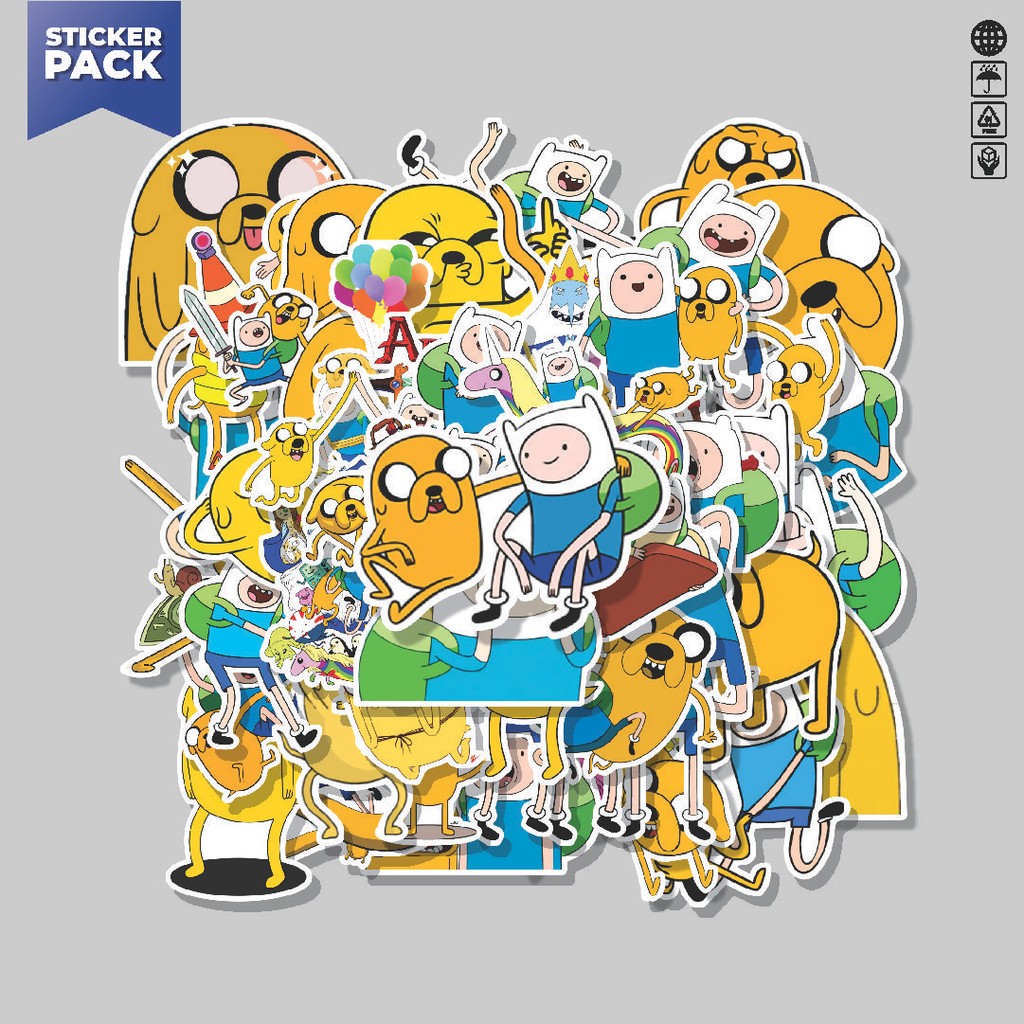 

[100PCS]Stiker Pack Stiker Kartun Adventure Time With Finn & Jake Aesthetic Vinyl Anti Air Dekorasi Sticker Laptop Buku Journal Koper Helm Casing HP Gitar Helm Skateboard