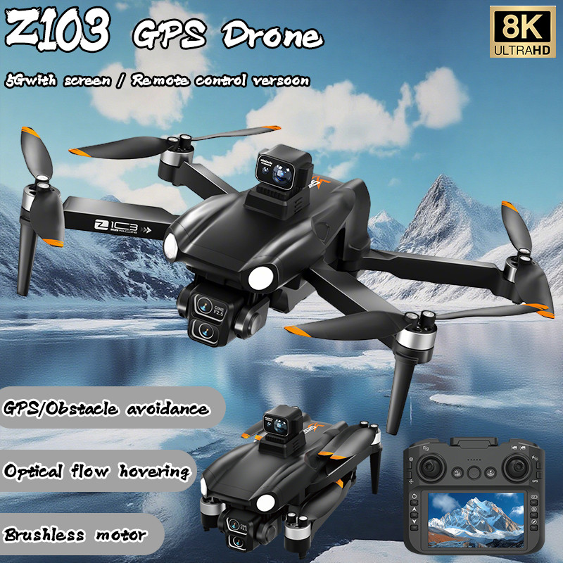Z103 Pro MAX GPS Drone 8K Professional HD Dual Camera With Screen 5G WIFI Laser Obstacle Avoidance B
