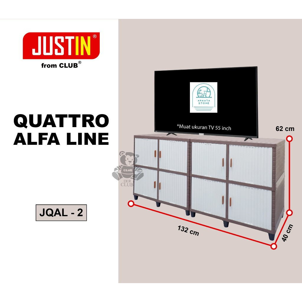 Justin Quatro 2 Susun (CLUB) -  Lemari plastik Club JQAL Susun 2 Susun 3 | Lemari Serbaguna | Lemari