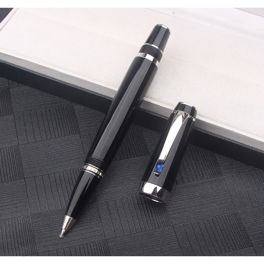 

High Qulity Black Resin M B Bohemia Ballpoint Pen Rollerball Pen Novel Design Writing Ink Fountain Pen with Random Color Crystal