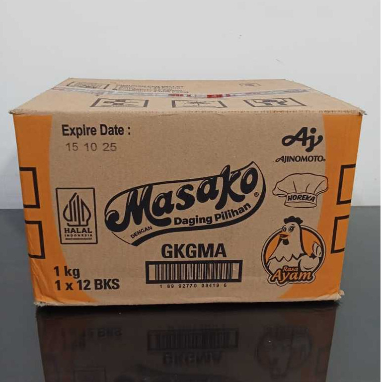 

Masako Bumbu Kaldu Ayam Penyedap Rasa / Karton 1kg x 12 bks