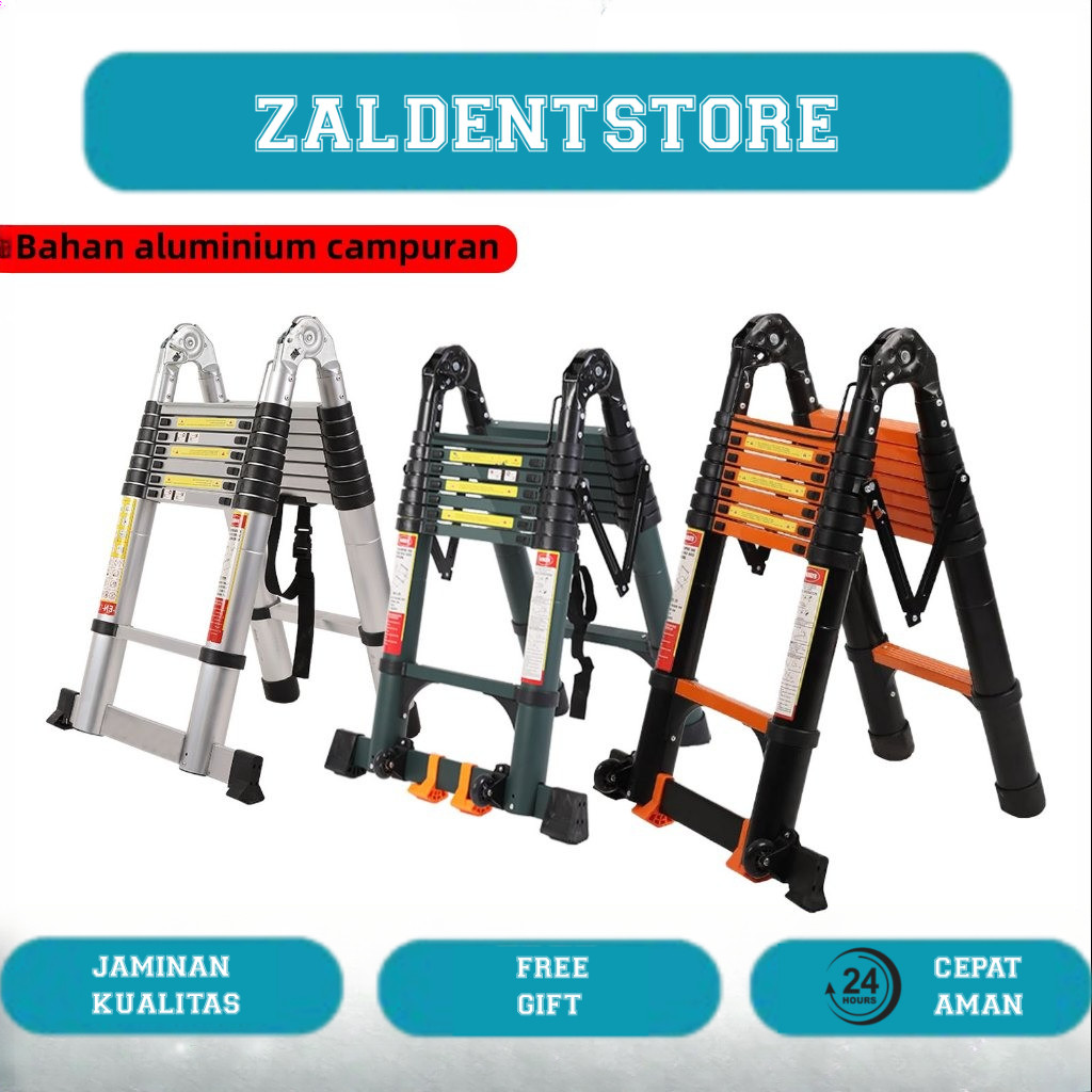 BOWEITI Tangga Lipat Aluminium Banyak Gaya Kualitas Tinggi Warna unik Tangga Teleskopik