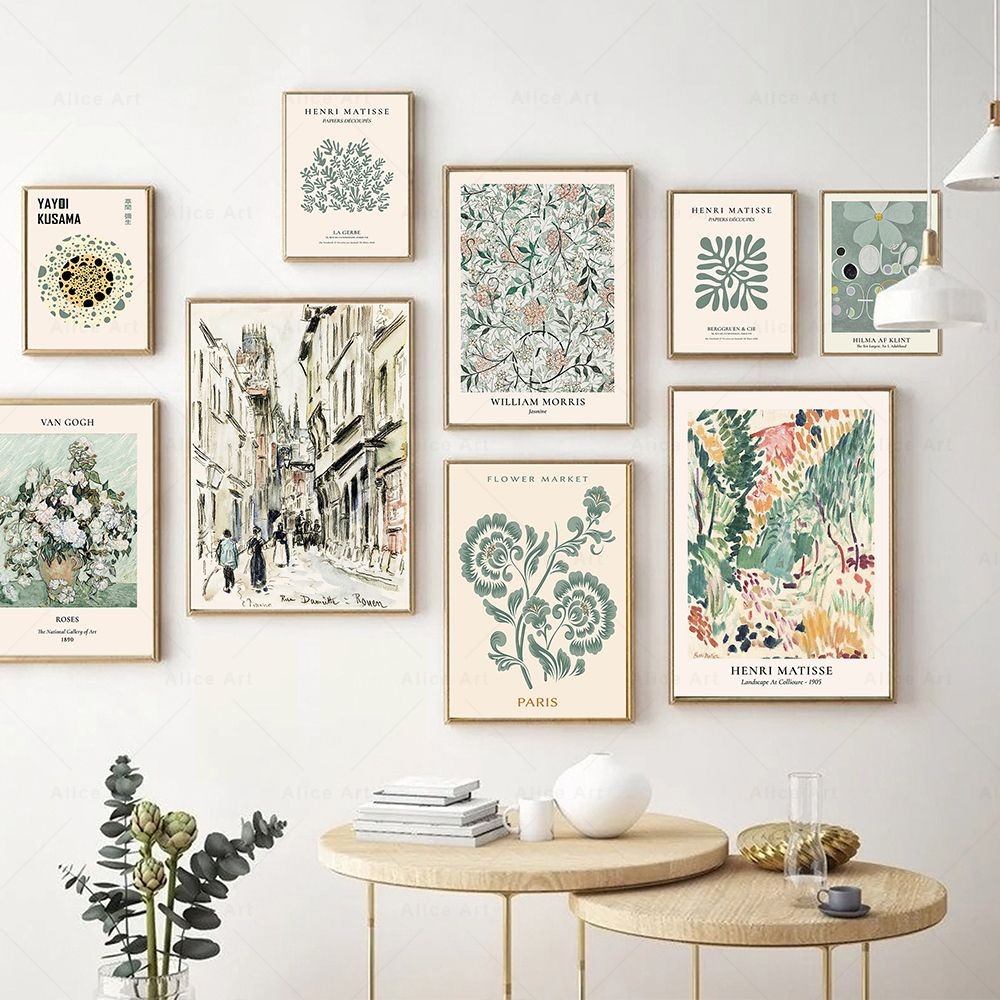 

Nordic Neutral Gallery Abstract Matisse Flowers Leaf Posters And Prints Painting Wall Art Canvas Wall Pictures For Living Room