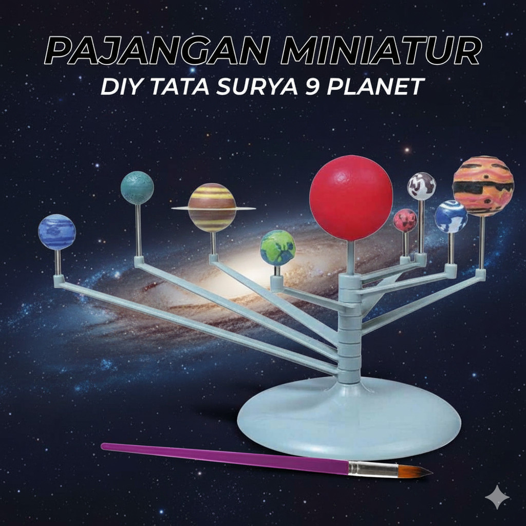 COD Mainan Edukasi Sains Anak Laki-Laki Perempuan Pajangan Merakit Miniatur 9 Planet Tata Surya Sist