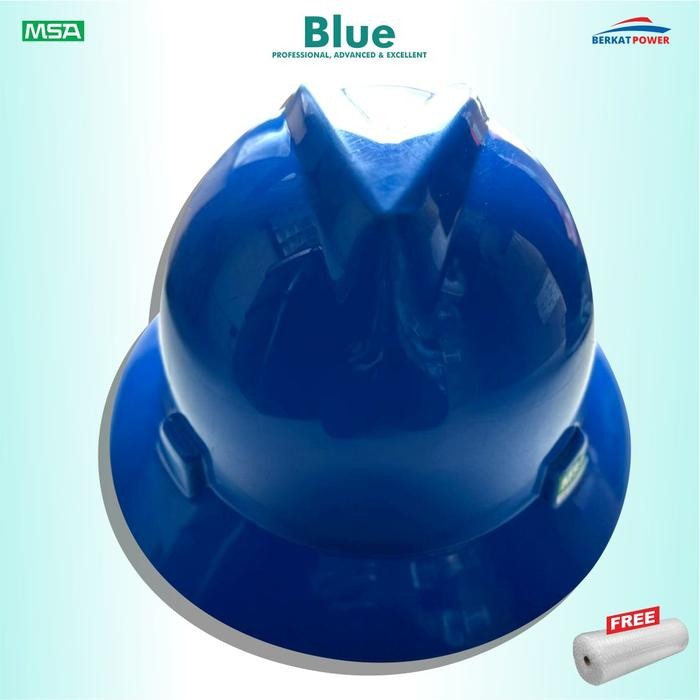 Helm Safety Proyek Model Msa Full Brim Fastrak SNI - Biru