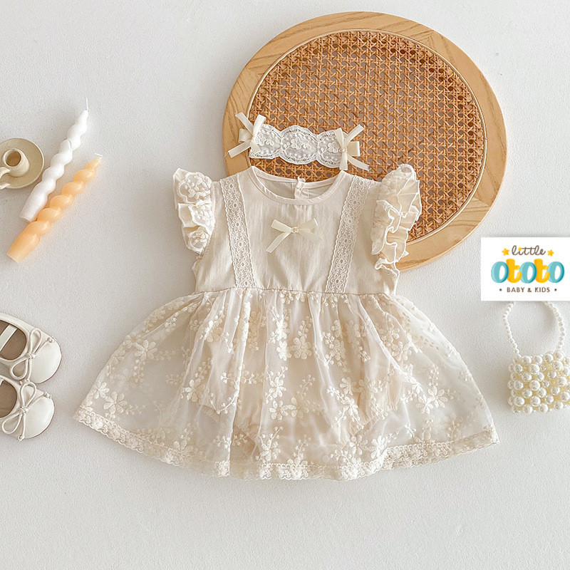 Romper Bayi Premium ANYA - baby Newborn Baju pesta Perempuan Aqiqah Manyue Baptis