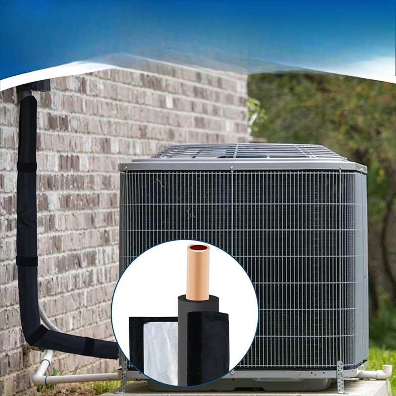 HLZS-AC Copper Line HVAC 3-Layer Insulation Sleeve Wrap Outdoor 600D Oxford Copper Pipe Covers Prote