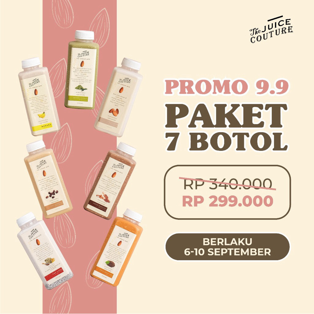 

menyfamilia PROMO 9.9 - 7 BOTOL ALMOND MILK (500ml)(Flavor harap tulis di notes)