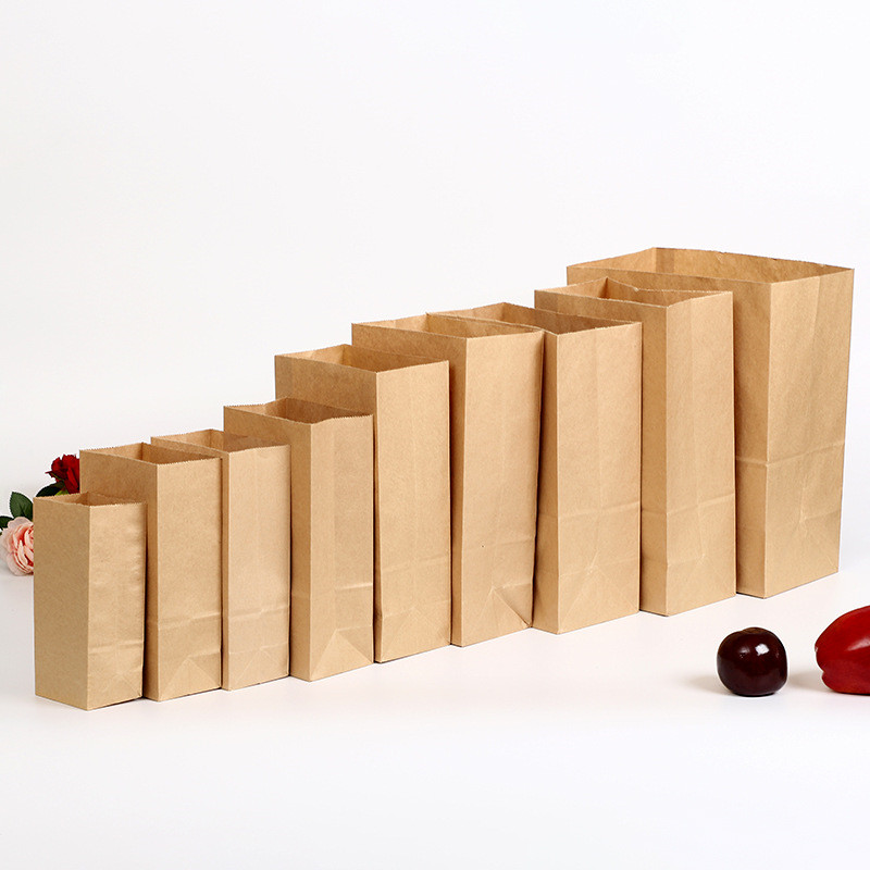 

50/100Pcs filmed kraft paper bag super thick kraft paper bag gift packaging candy food biscuit bread snack baking packaging bag