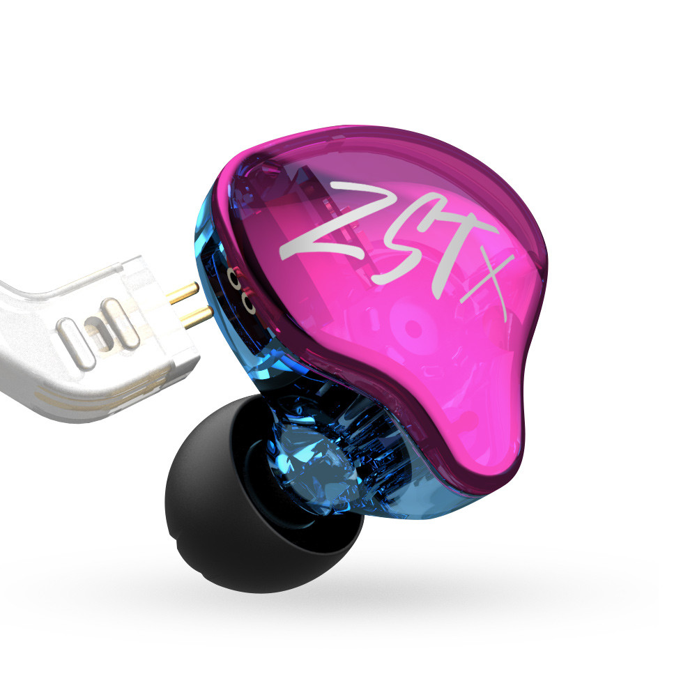 KZ ZST X 1BA+1DD Hybrid Unit In-ear Earphones HIFI Bass Sports DJ Earbud Headset With Silver-plated 