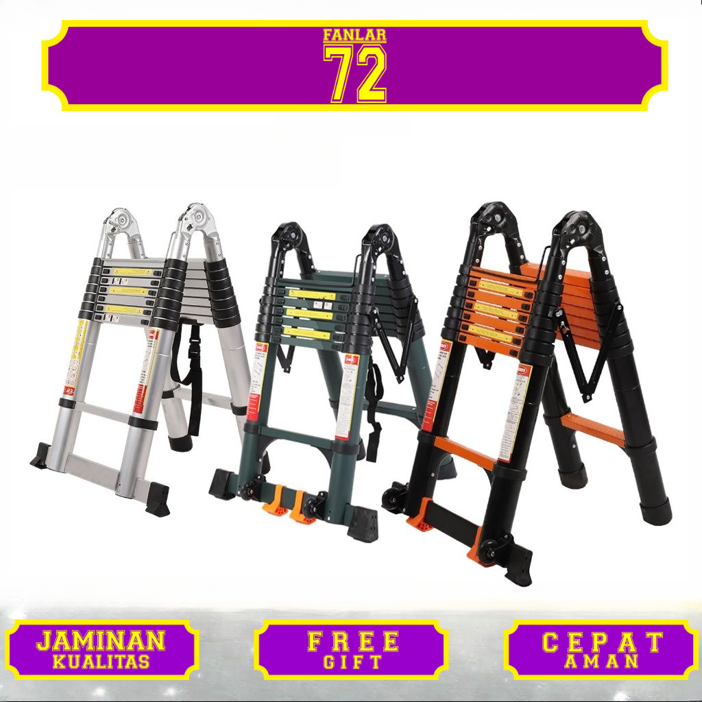 BOWEITI Tangga Lipat Aluminium Banyak Gaya Kualitas Tinggi Warna unik Tangga Teleskopik