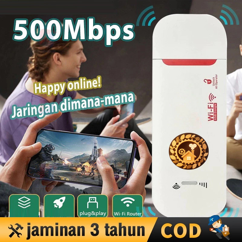【COD】Modem WiFi 4G LTE USB Wingle Mifi 500Mbps Portable Router Hotspot Semua Operator GSM Telkomsel 