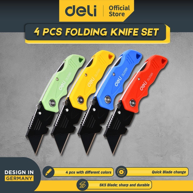 

Deli Cutter Serbaguna Utility Knife SK5 4 PCS - 4 Warna EDL006K-4