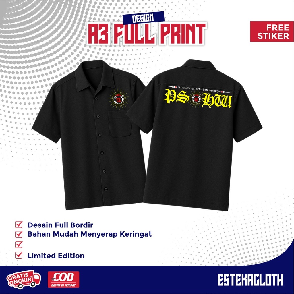 Kemeja PDL Bordir Lengan Panjang Pendek Persaudaraan Setia Hati Winongo PSHW By Esteka Cloth