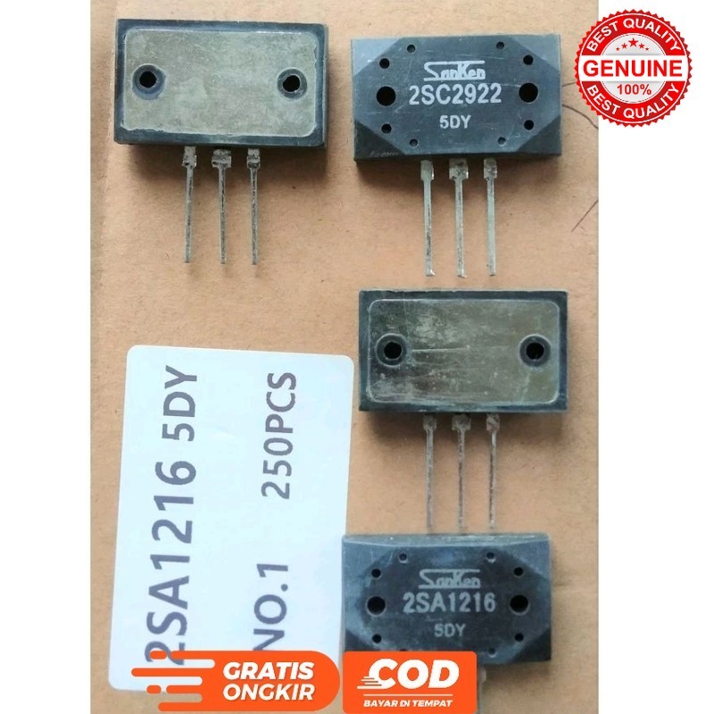 TRANSISTOR FINAL SUPER SANKEN 5DY A1216 C2922 NOMER SATU ORIGINAL JAPAN JEPANG