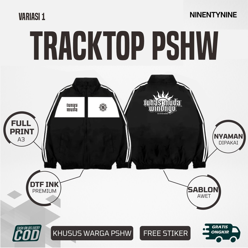 JAKET TRACKTOP PSHW TUNAS MUDA WINONGO JACKET TRACKTOP PSHW TERBARU - TRACKTOP SABLON BORDIR PSHW- T