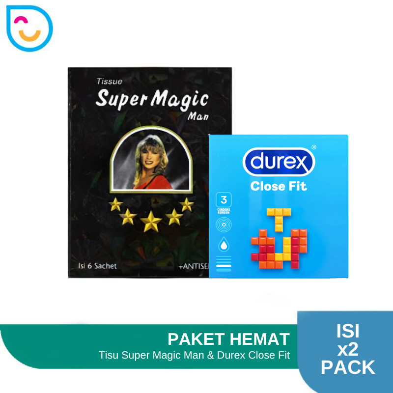 Paket Hemat Tisu Magic lovers Isi 6 Pcs & Kondom Durex Close Fit Isi 3 Pcs / BISA BAYAR DI TEMPAT (C