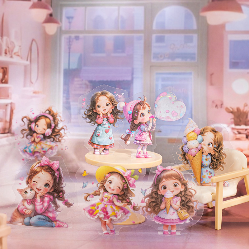 

50 sheet Vintage INS Large size Cute little girl Stickers Decorative Labels Diary Album hand made Scrapbooking supplies