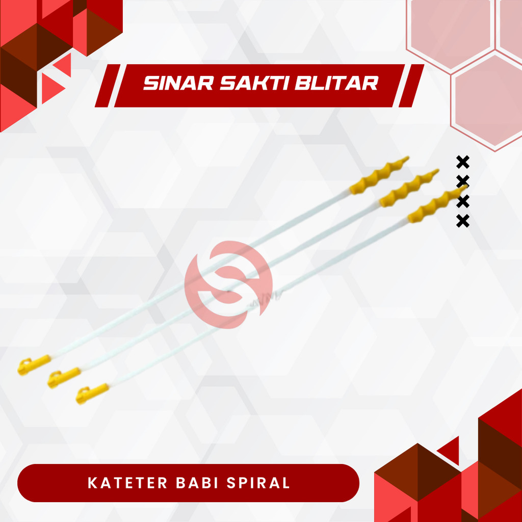 KATETER BABI SPIRAL - Alat IB Babi - Alat Inseminasi Buatan Babi - Catheter Pig Spiral Insemination