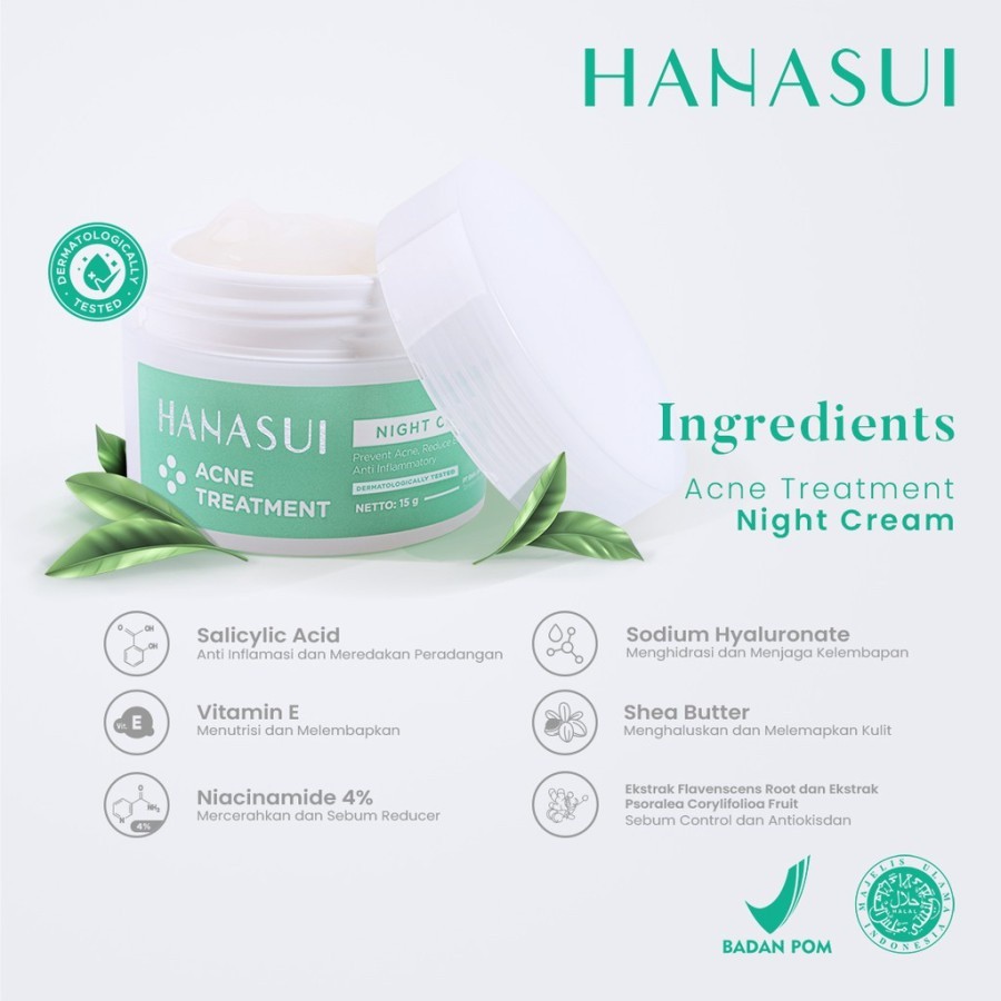 Hanasui Acne Treatment Night Cream / Krim malam hanasui