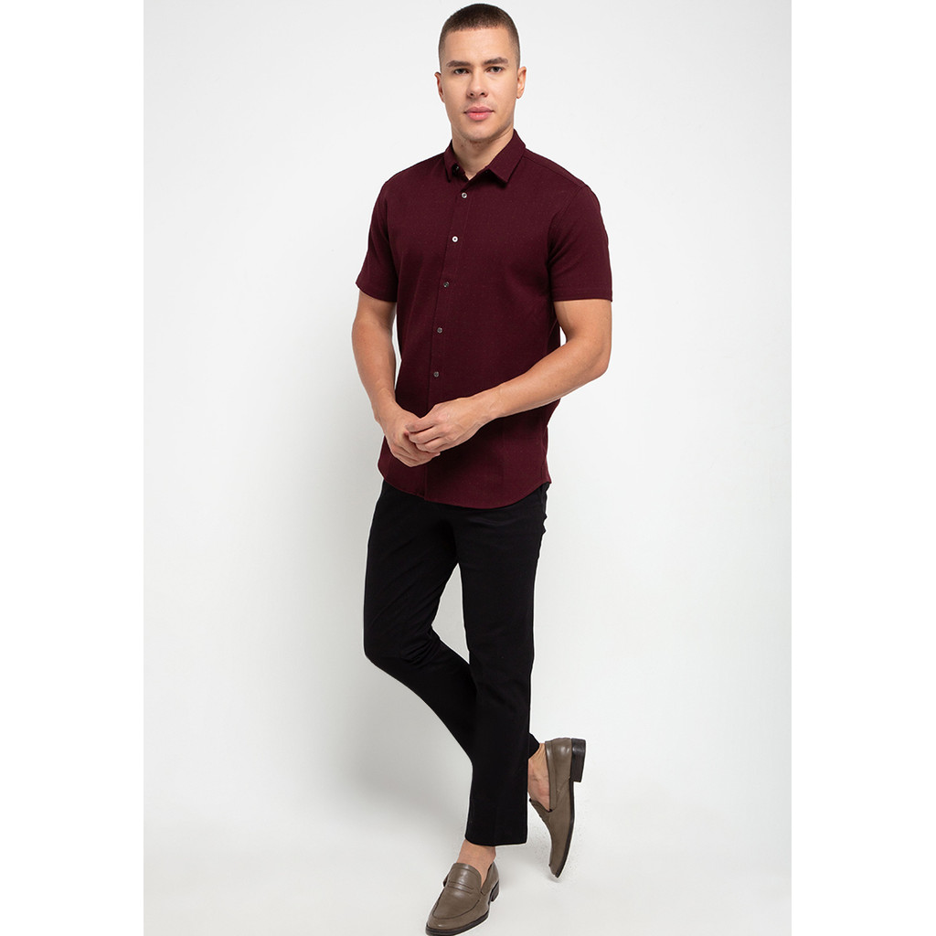 Gianni Visentin - Celana Chinos Stretch Pria Hitam - 4069