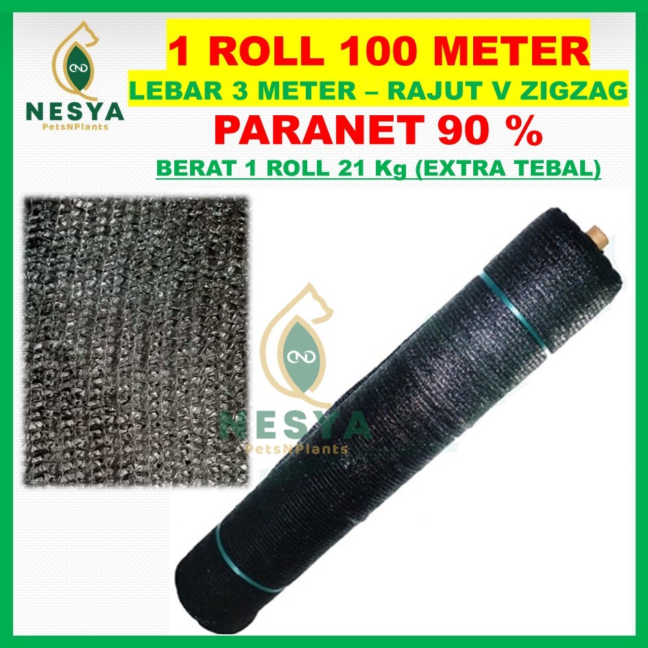 Paranet 90% Roll 100 Meter Lebar 3 Meter Grade A Jaring Paranet Sunshade - 1 Roll 100 Meter