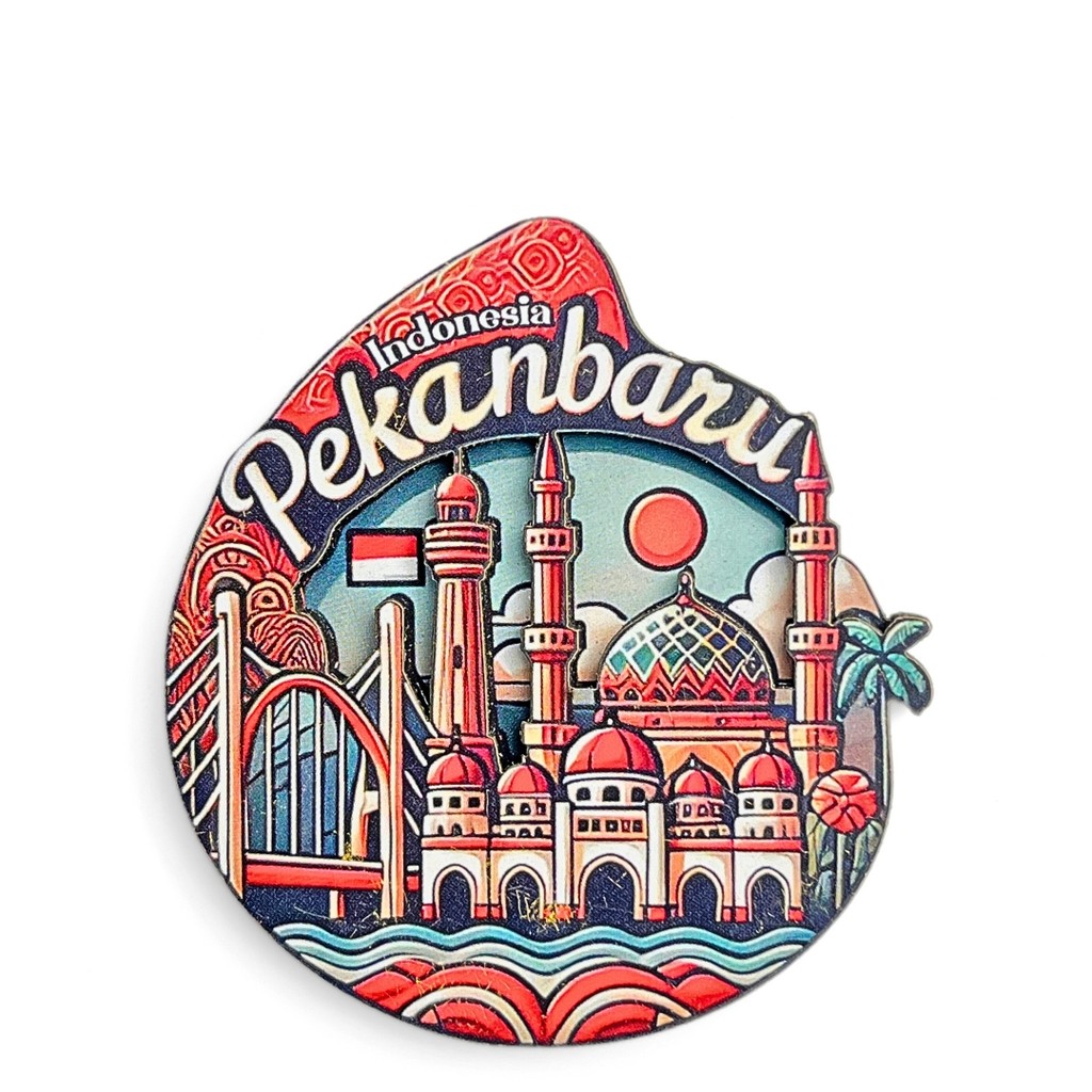 Souvenir Magnet Kulkas Pekanbaru Riau oleh oleh Negara Indonesia