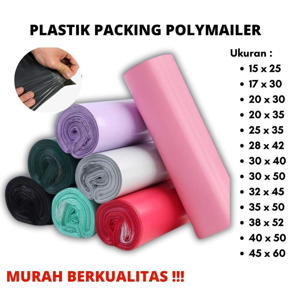 

32 X 45 Plastik Packing Baju / Polymailer Olshop LDPE Glossy Lem Perekat Termurah Grosir TERBAIK Dijamin Isi 100Pcs